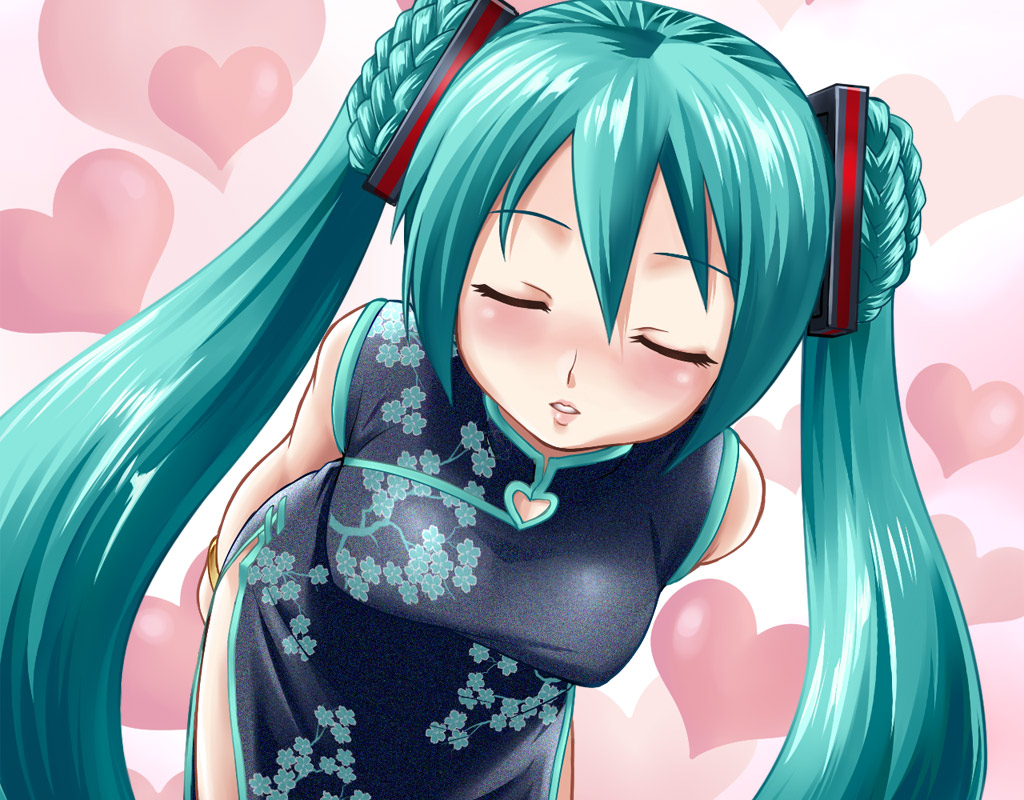chinese_clothes, chinese_dress, dress, hatsune_miku, tsukinowa_kumatarou, vocaloid
