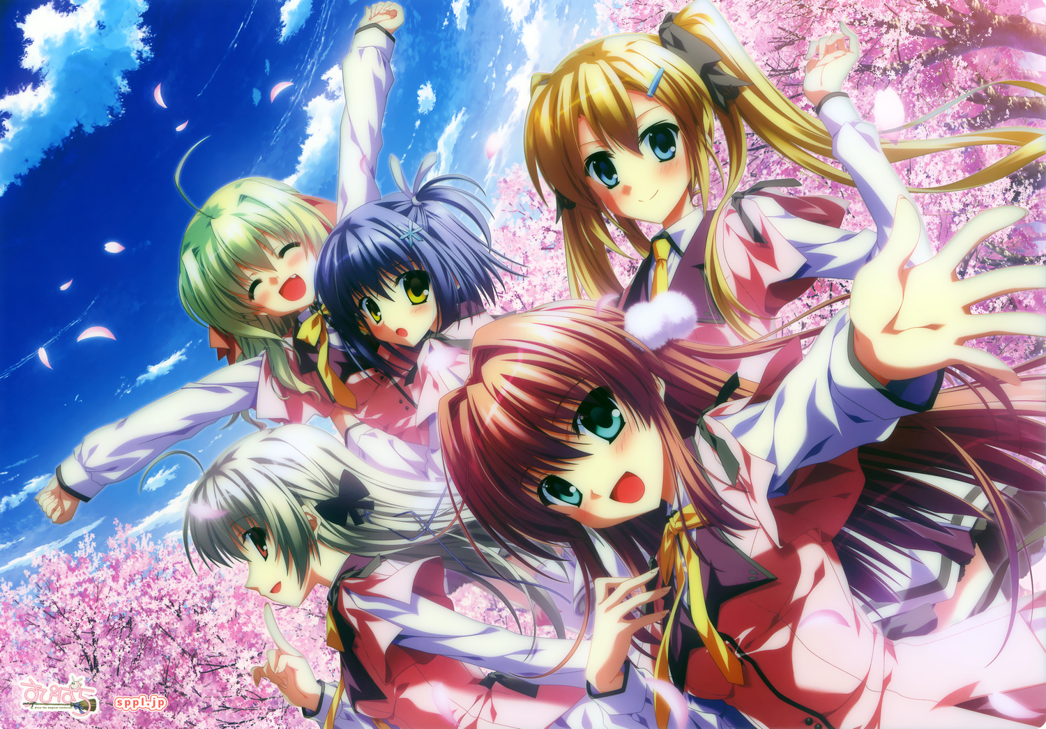 amano_hotaru, kamishiro_alice, minori, nanao_naru, narumi_sakura, petals, school_uniform, supipara