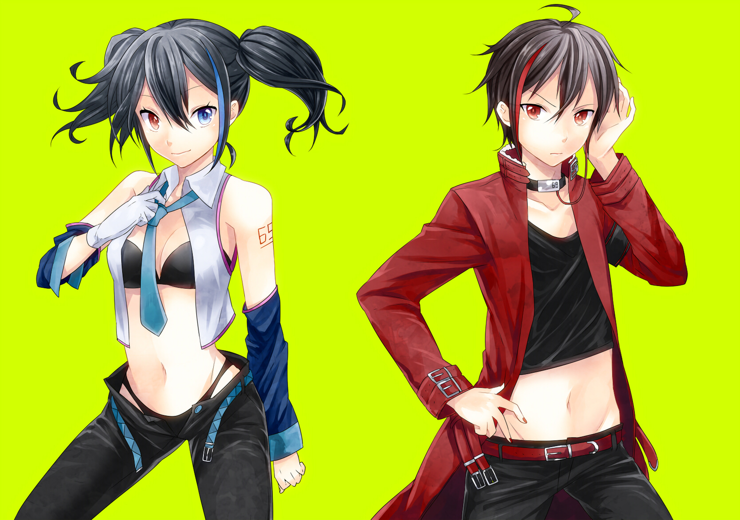 bicolored_eyes, black_hair, gloves, male, panties, red_eyes, rook_(utau), tr