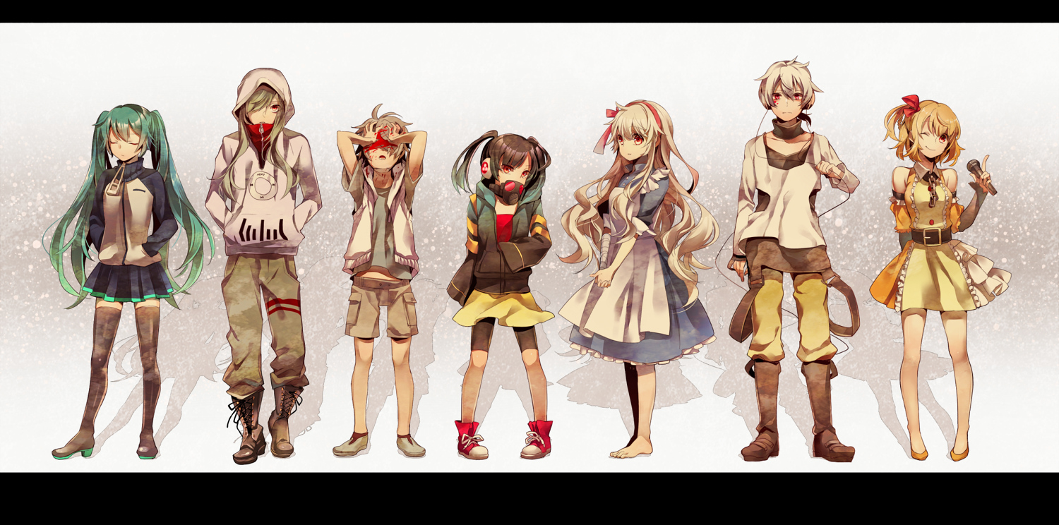 amamiya_hibiya, barefoot, black_hair, blonde_hair, blood, boots, dress, ene_(kagerou_project)