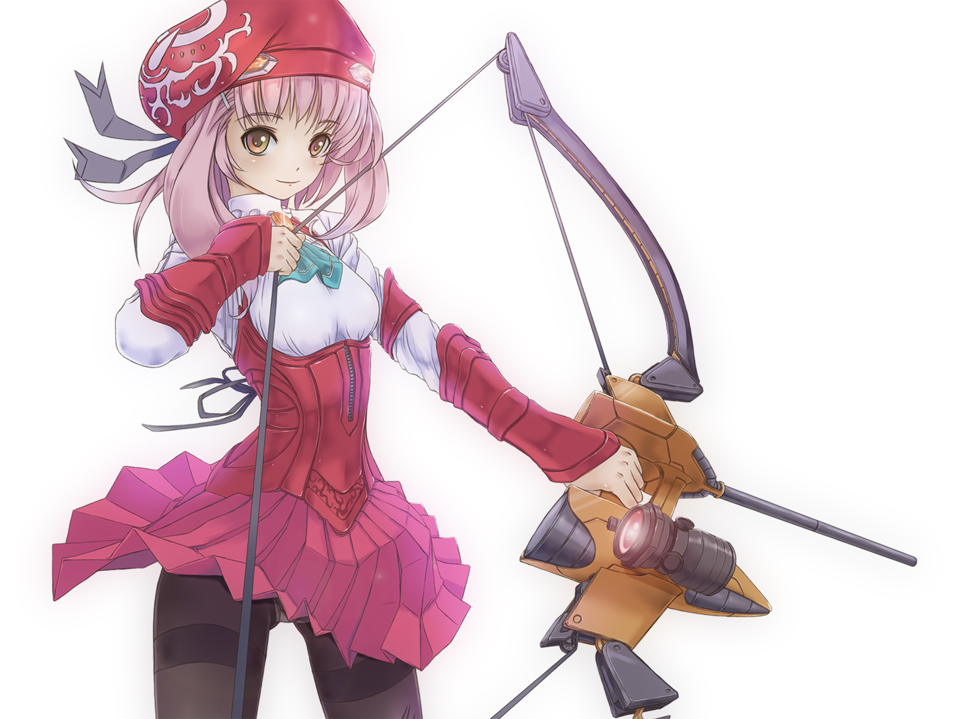 hat, momo_(xenosaga), nora-uni, pink_hair, weapon, xenosaga, yellow_eyes