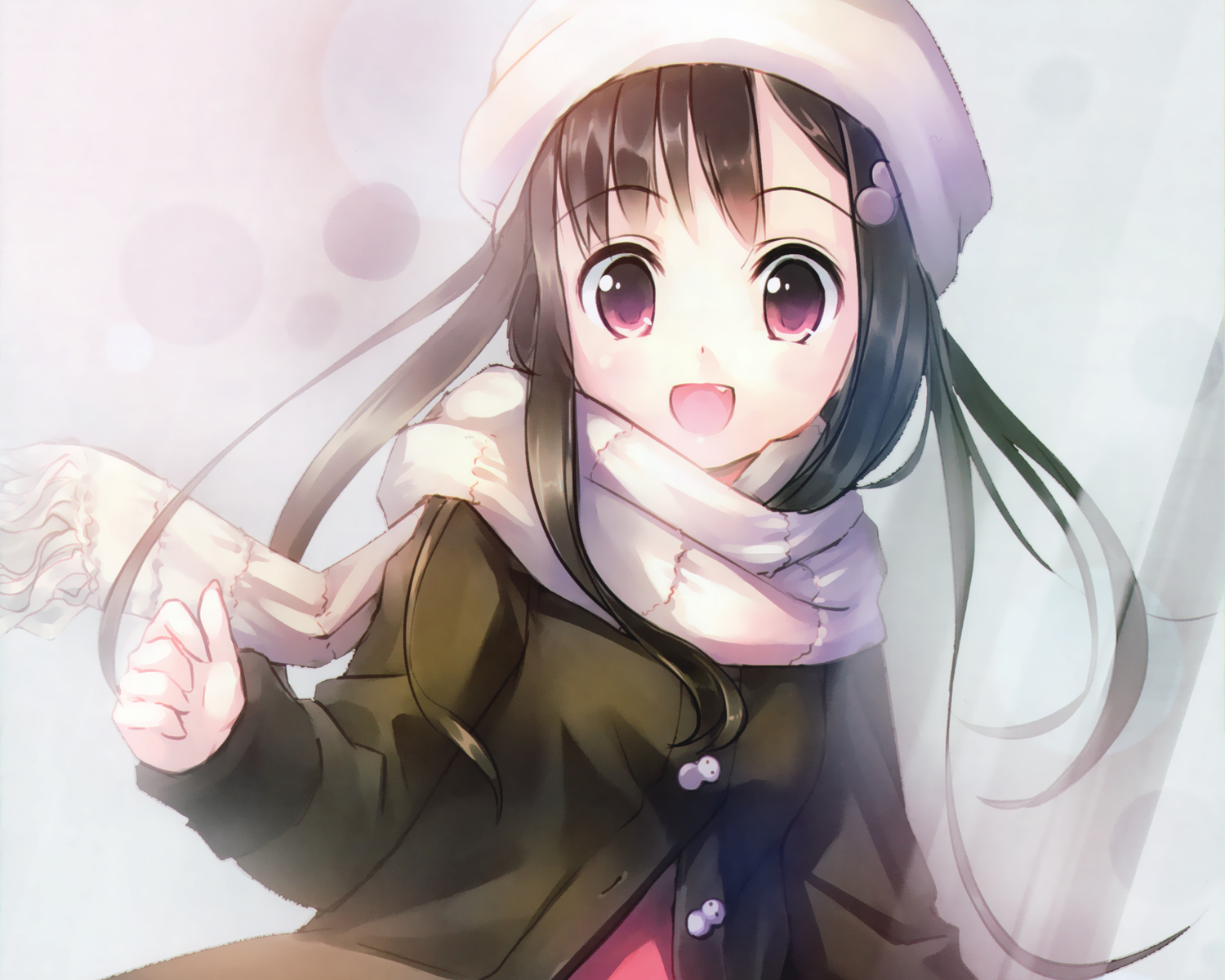fang, kogemashita, long_hair, original, scarf, takoyaki_(roast)