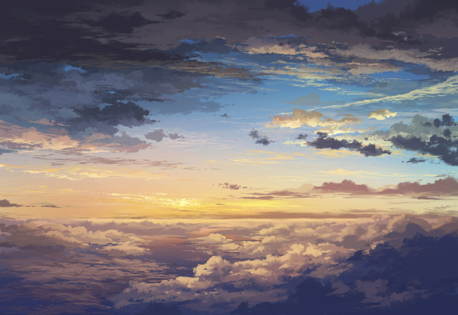 juuyonkou, original, scenic, sky