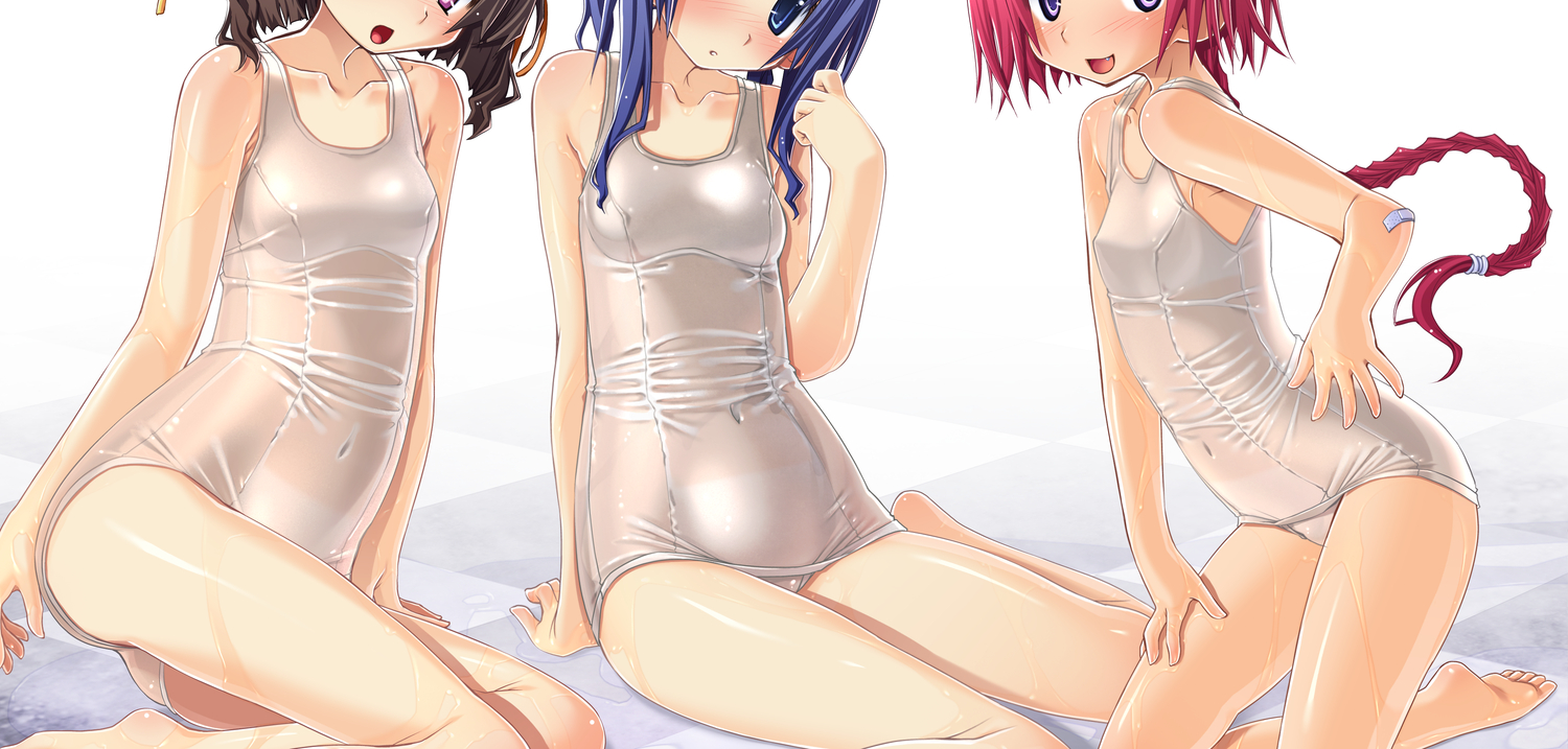 rindou_saika, sakuya_tsuitachi, school_swimsuit, sena_mitsuki, skintight, sukumizu_tabe_houdai, swimsuit, tachibana_mei