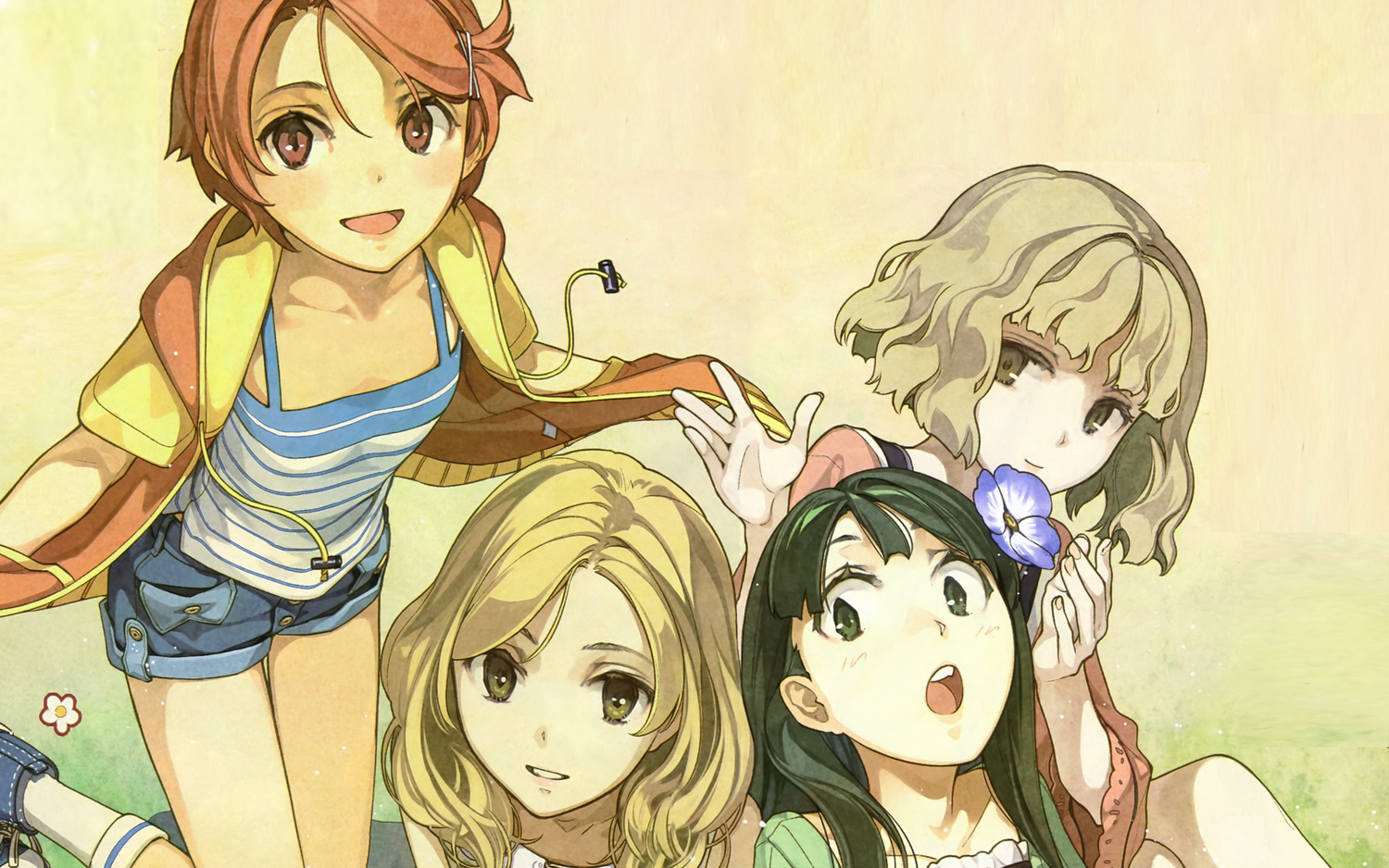 aizawa_natsumi, hanaki_yuka, hidari_(left_side), mizukoshi_saki, natsuiro_kiseki, school_uniform, tamaki_rinko