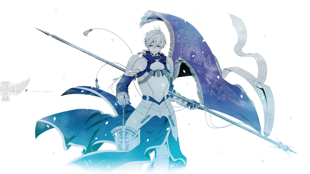 all_male, armor, arthur_pendragon_(fate), fate/prototype, fate_(series), male, petals, polychromatic, short_hair, sword, tagme_(artist), weapon, white_hair