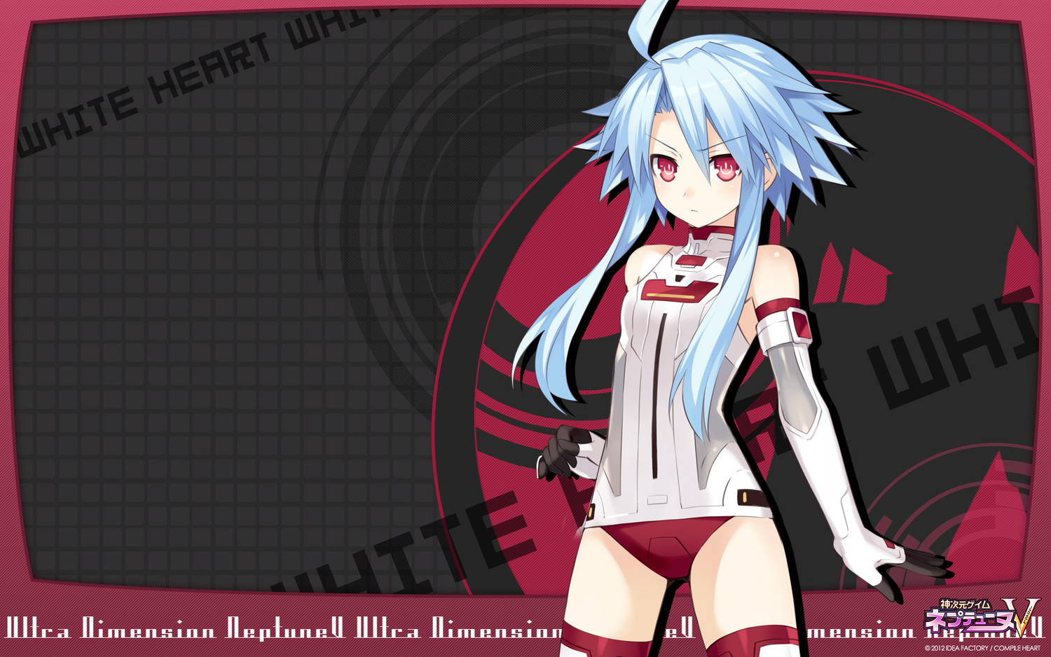 blanc, blue_hair, hyperdimension_neptunia, red_eyes, tsunako, white_heart