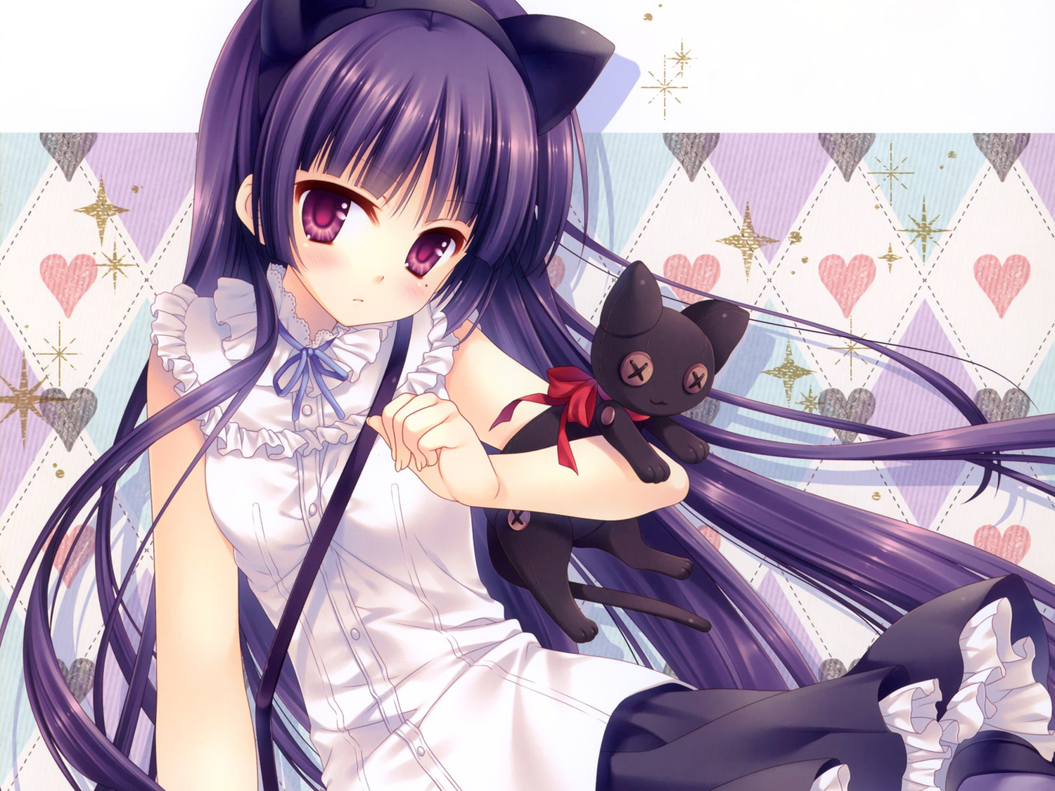 animal_ears, blush, catgirl, dress, gokou_ruri, long_hair, ore_no_imouto_ga_konna_ni_kawaii_wake_ga_nai, tatekawa_mako