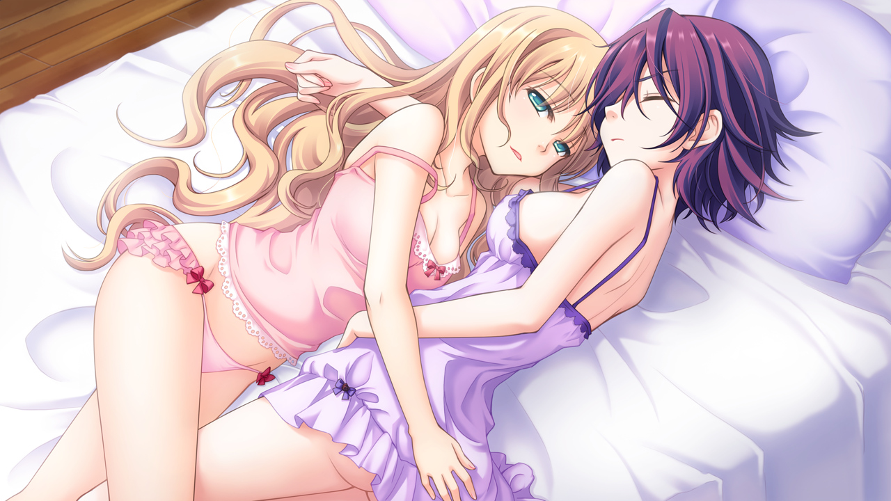 2girls, astraythem, bed, game_cg, ginta, nagi_kuurin, sakurazuka_natsuki