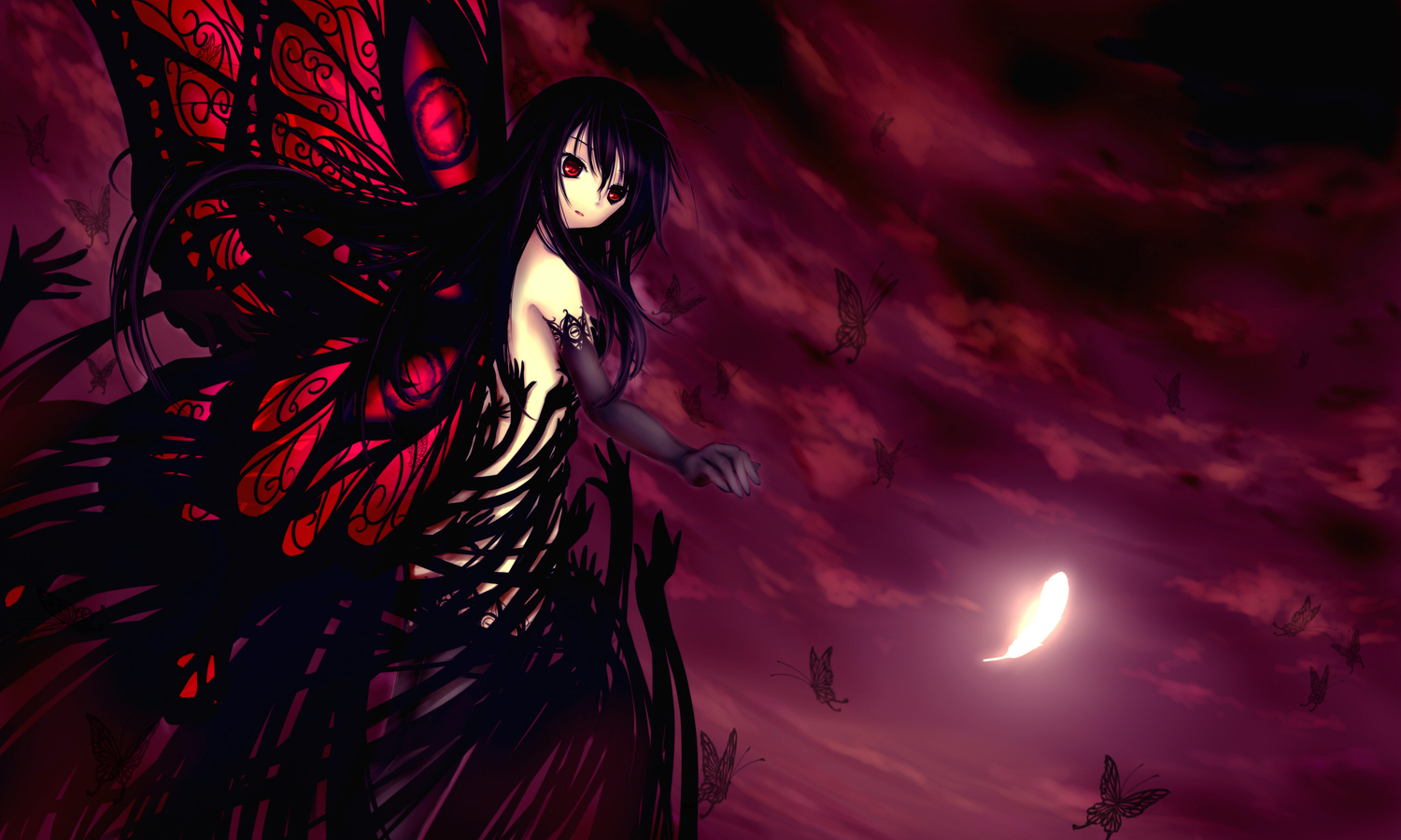 accel_world, butterfly, kuro_yuki_hime, moon, night, ulquiorra0