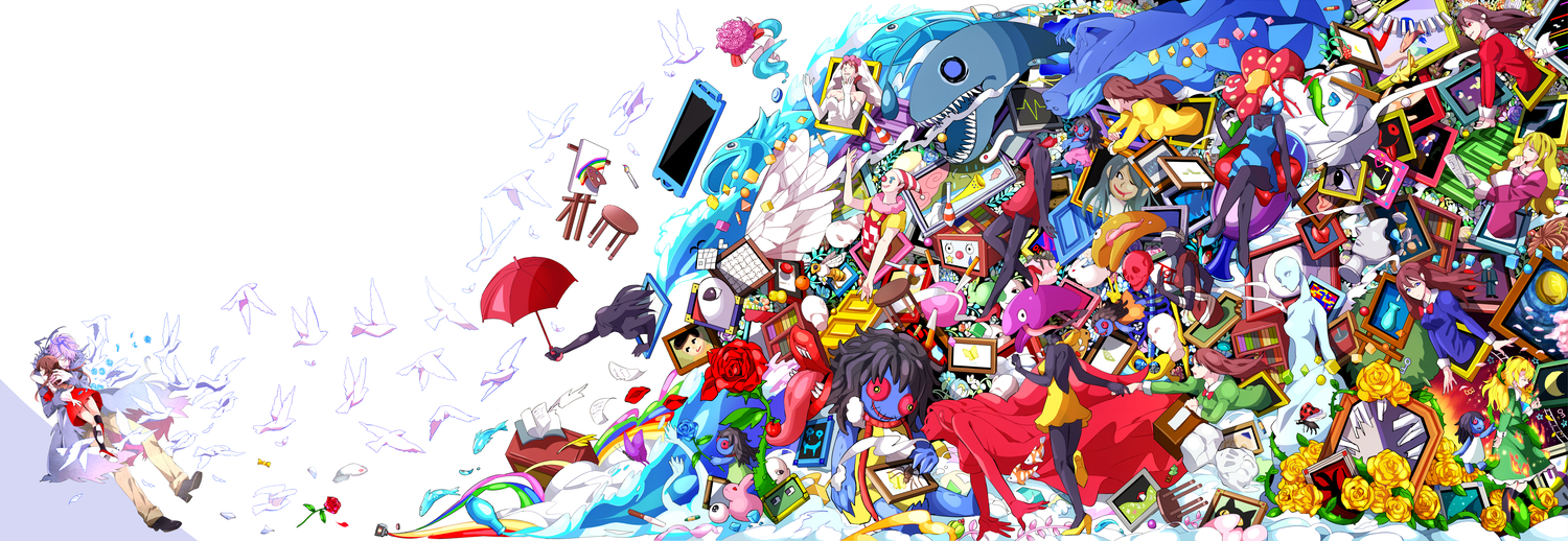 dualscreen, flowers, gary_(ib), ib, ib_(ib), mary_(ib), rose, tagme