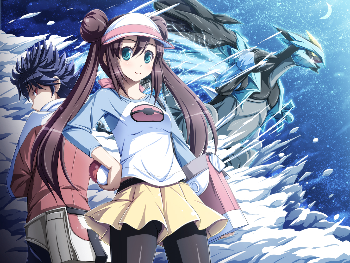 akashio_(loli_ace), hue_(pokemon), kyurem, mei_(pokemon), moon, pokemon, twintails