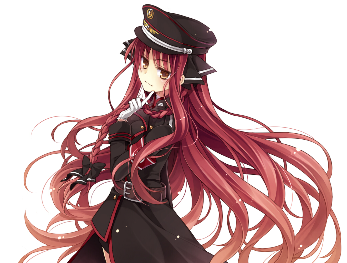 dracu-riot!, hat, long_hair, military, red_hair, uniform, yarai_miu