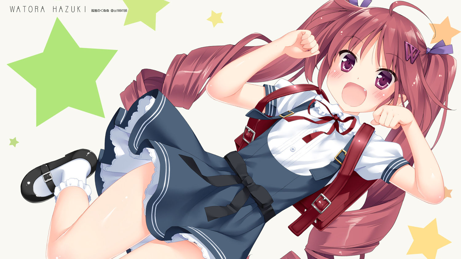 blush, hazuki_watora, kani_biimu, long_hair, original, pink_eyes, red_hair, ribbons