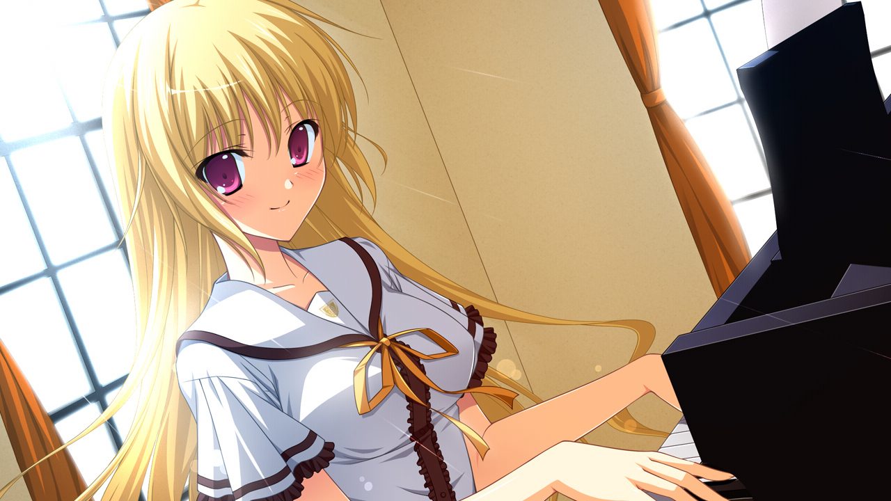 blonde_hair, fortissimo//akkord:bsusvier, game_cg, instrument, ooba_kagerou, piano, tagme_(character)