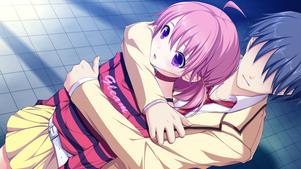 fujikawa_runa, game_cg, hatsukoi_1/1, hug, katagiri_yuuma, male