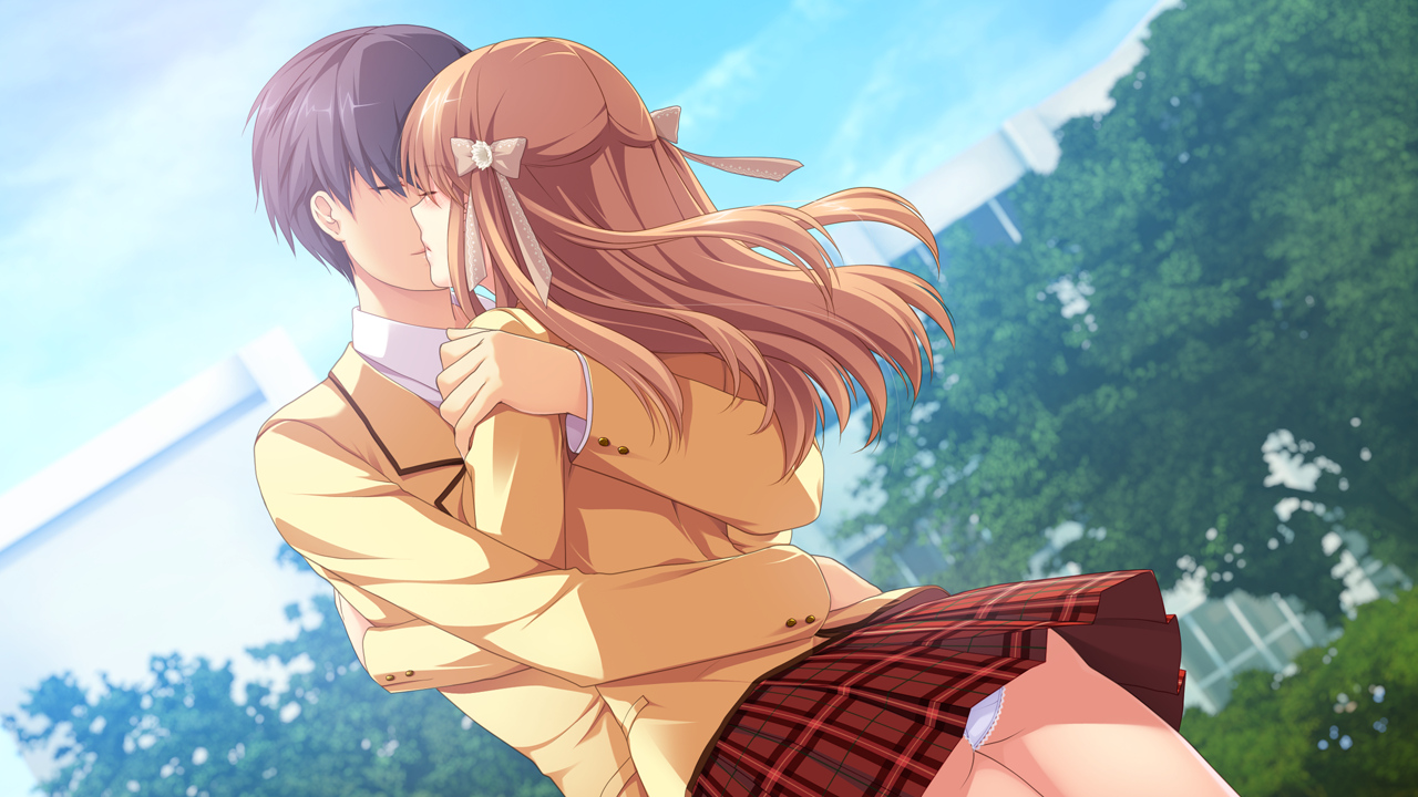 brown_hair, game_cg, hatsukoi_1/1, hug, katagiri_yuuma, long_hair, male, morino_yukino