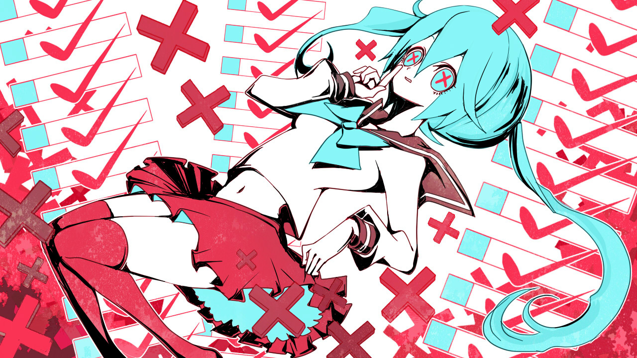 hatsune_miku, manbou_no_ane, school_uniform, thighhighs, vocaloid