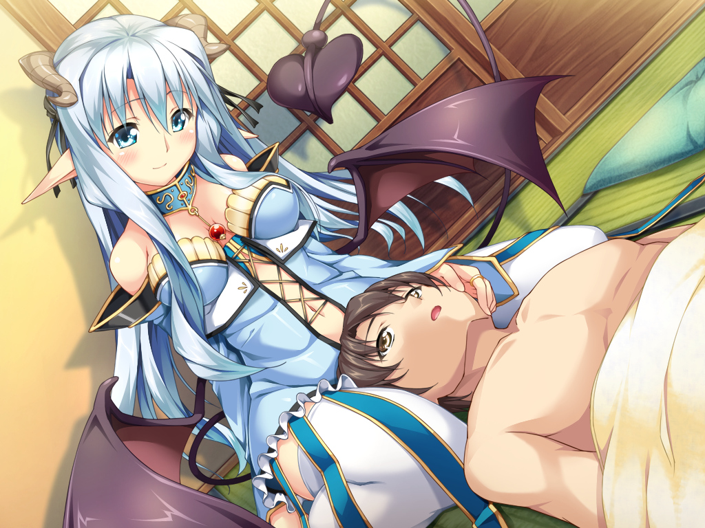 aqua_eyes, asteel_runastia, astronauts, blue_hair, blush, brown_eyes, brown_hair, erect!