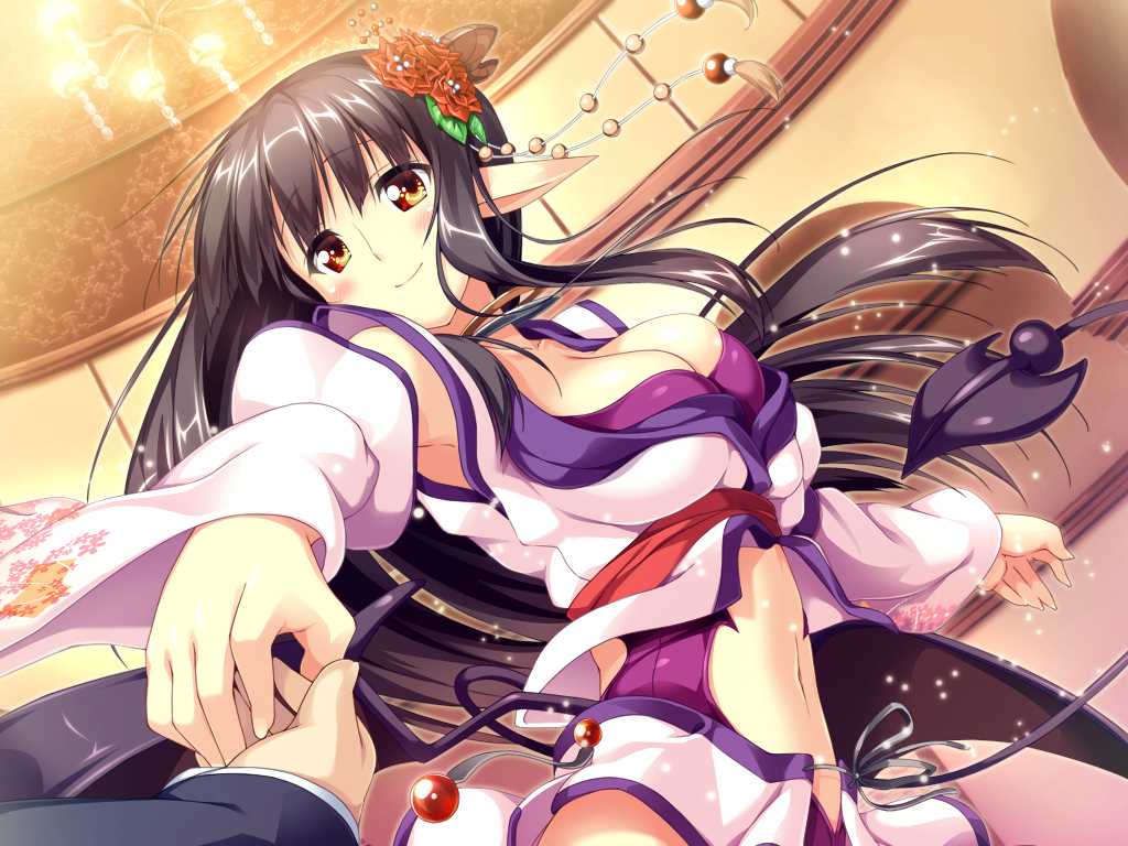 astronauts, black_hair, blush, brown_eyes, erect!, game_cg, long_hair, piromizu