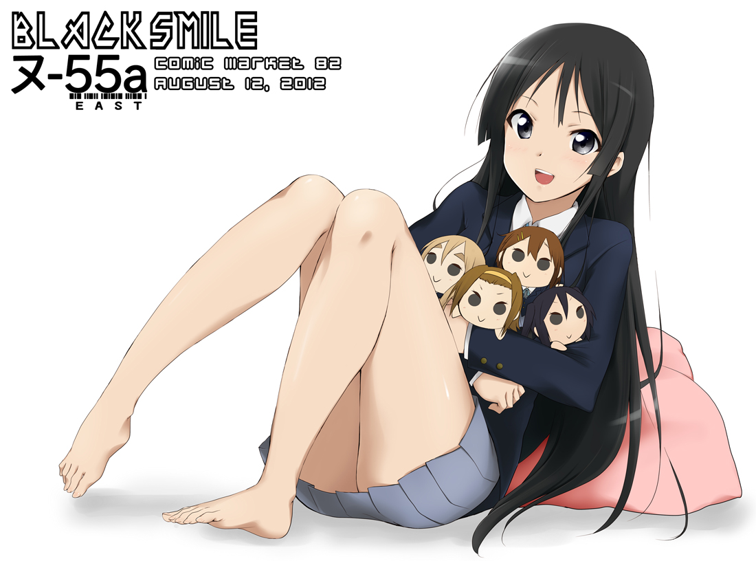 akiyama_mio, barefoot, hirasawa_yui, kaiga, k-on!, kotobuki_tsumugi, nakano_azusa, school_uniform, tainaka_ritsu, white