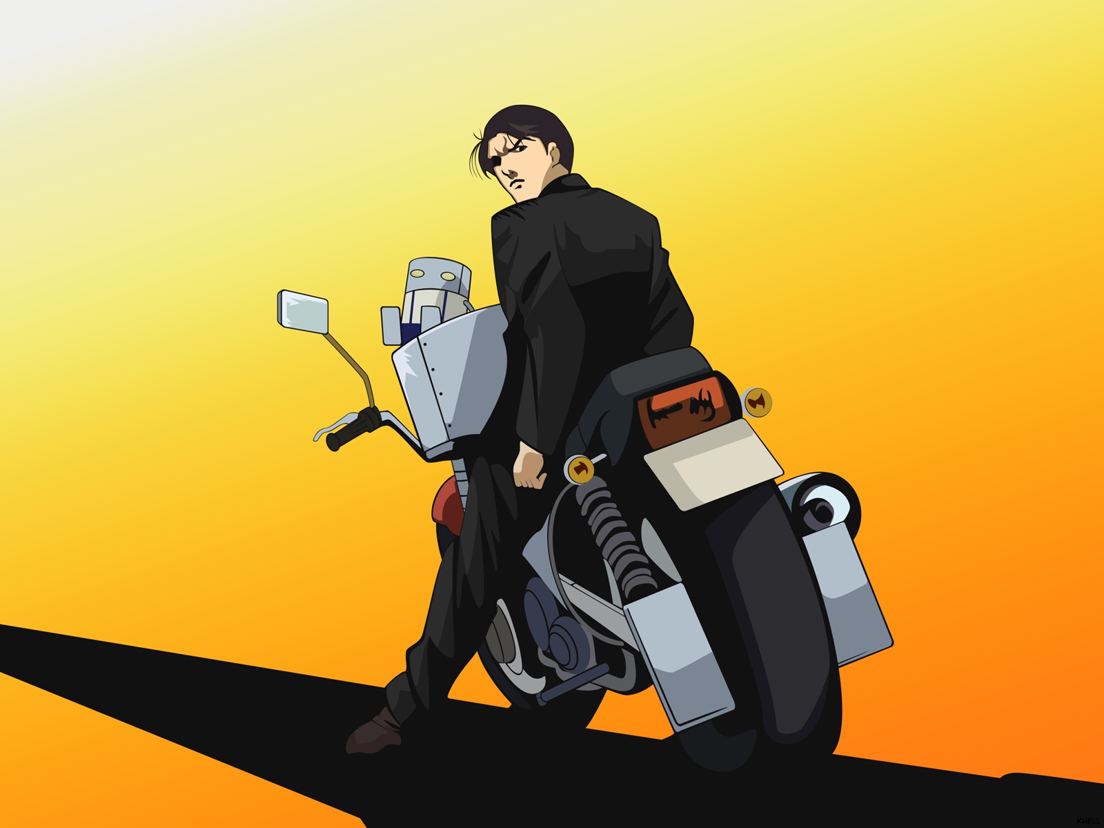 cromartie_high_school, kamiyama_takashi, mekazawa_shinichi, motorcycle, vector