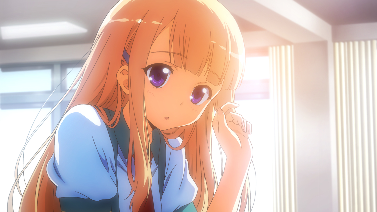 aorio, blonde_hair, close, game_cg, long_hair, moododan, purple_eyes, school_uniform, yamabuki_rio