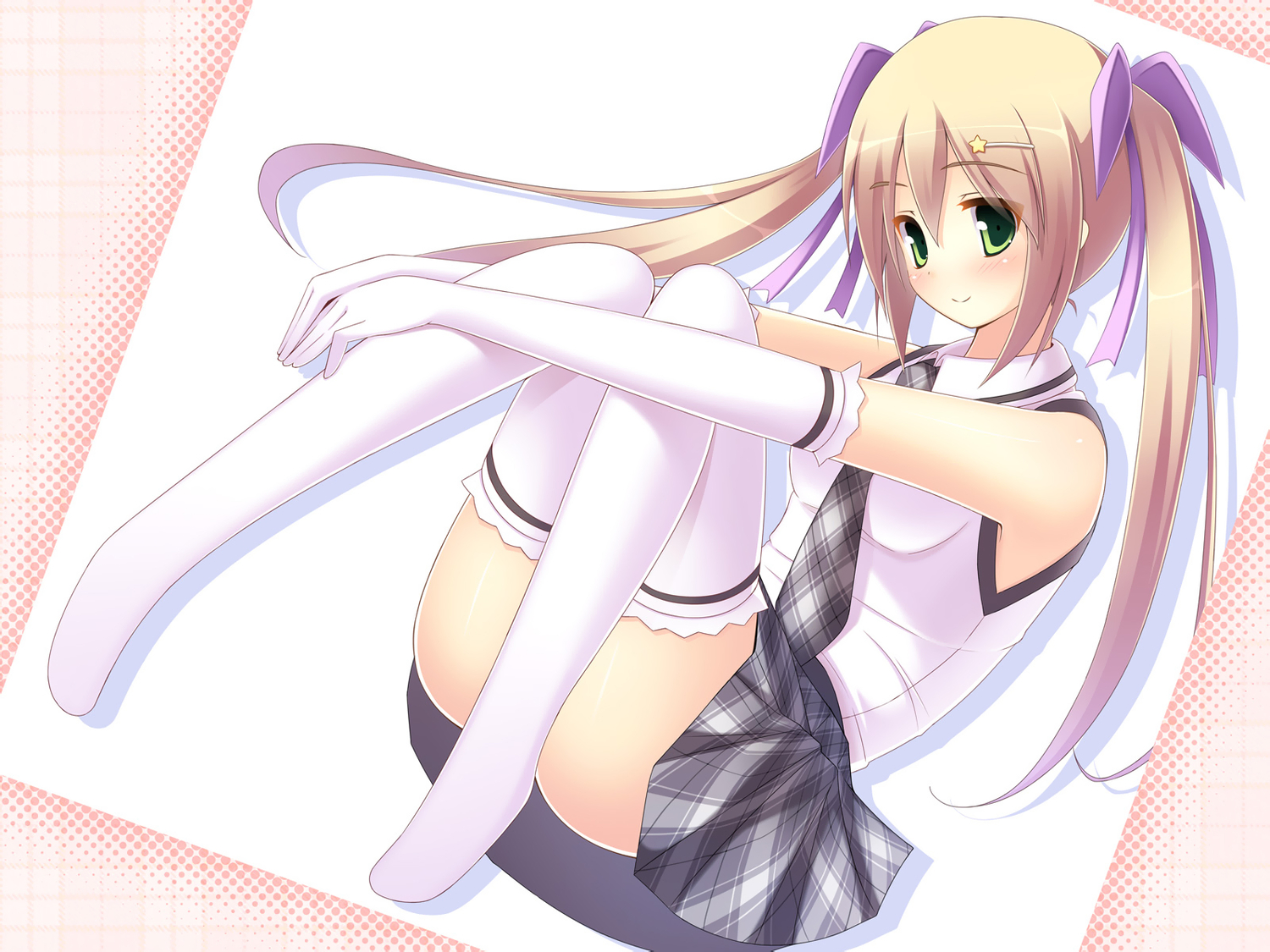 elbow_gloves, gloves, ichiroku, original, school_uniform, thighhighs, twintails