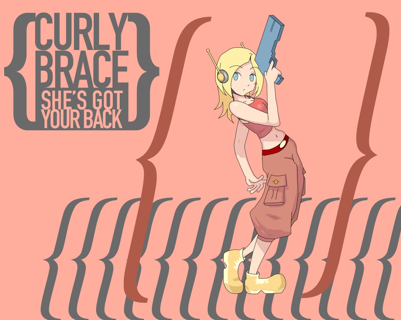 curly_brace, doukutsu_monogatari, gun, pink, weapon