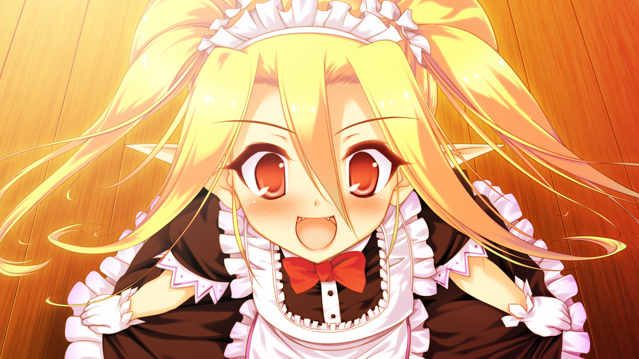 blonde_hair, colorful_cure, etoiles, fang, game_cg, gloves, headdress, long_hair