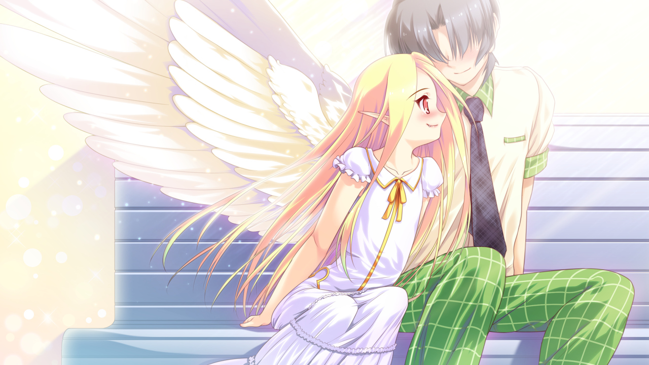 black_hair, blonde_hair, colorful_cure, dress, etoiles, game_cg, long_hair, moric