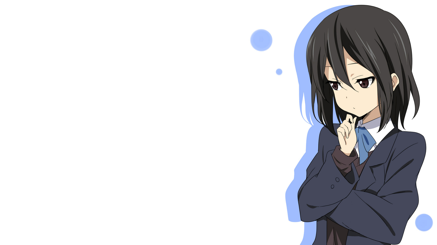 black_hair, brown_eyes, inaba_himeko, kokoro_connect, school_uniform, white