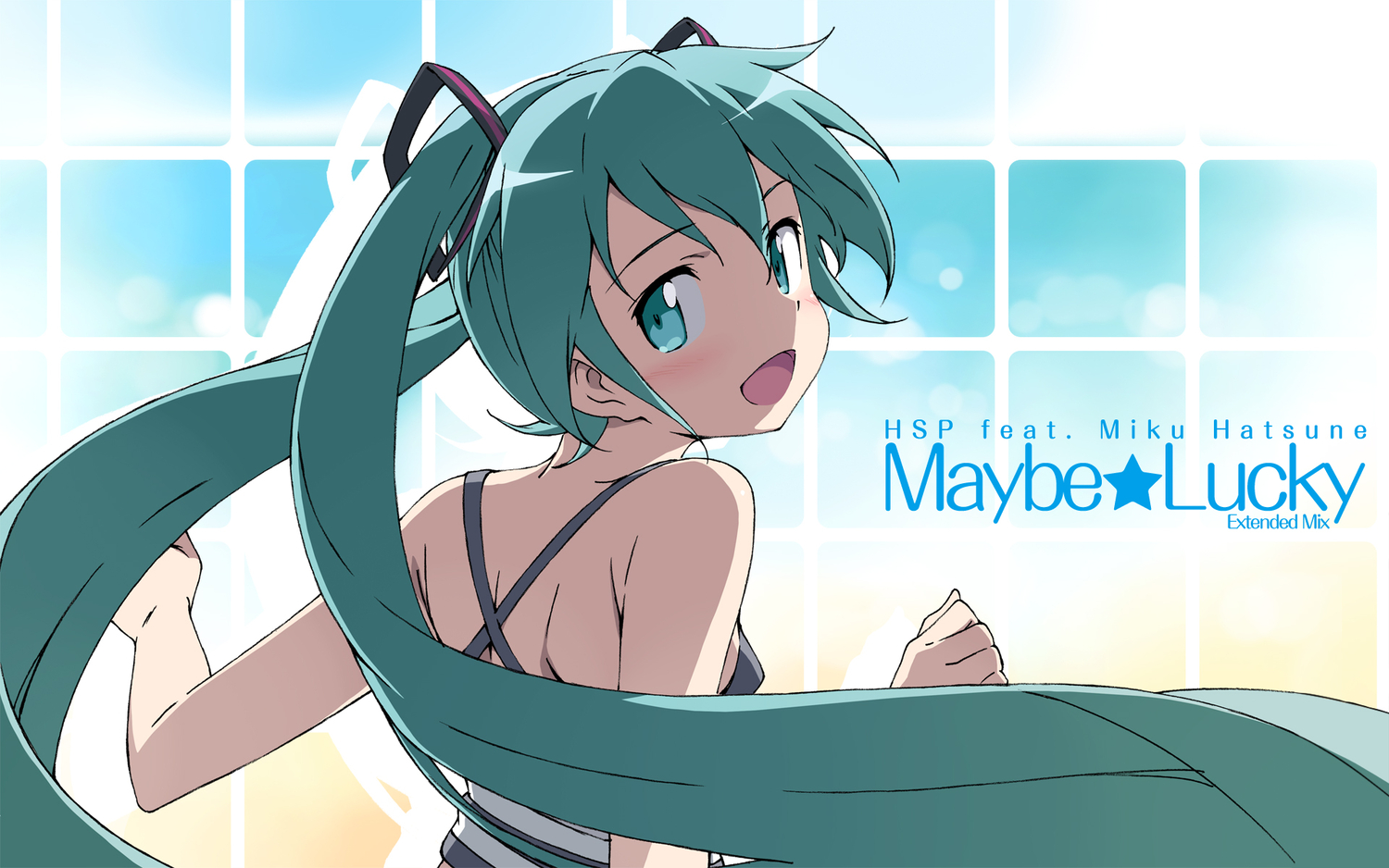 aqua_eyes, aqua_hair, blush, hatsune_miku, kanzaki_hiro, long_hair, twintails, vocaloid