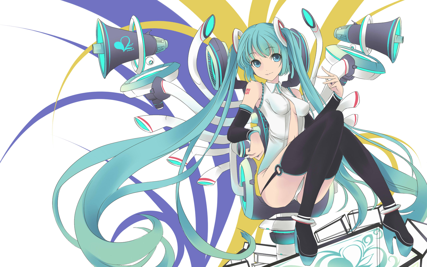 blue_eyes, blue_hair, faefaea, hatsune_miku, jpeg_artifacts, long_hair, miku_append, twintails