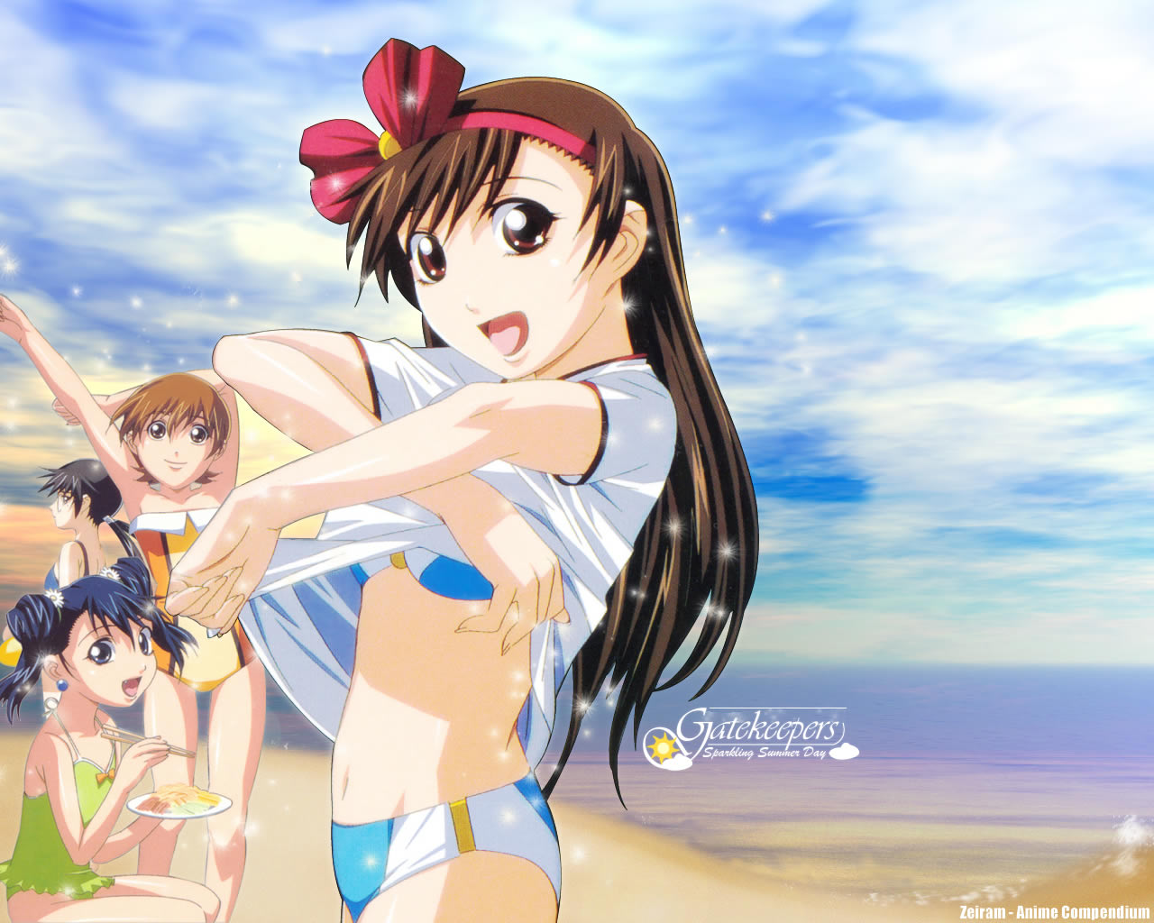 feng_fei_ling, gatekeepers, ikusawa_ruriko, konoe_kaoru, kurogane_megumi, swimsuit