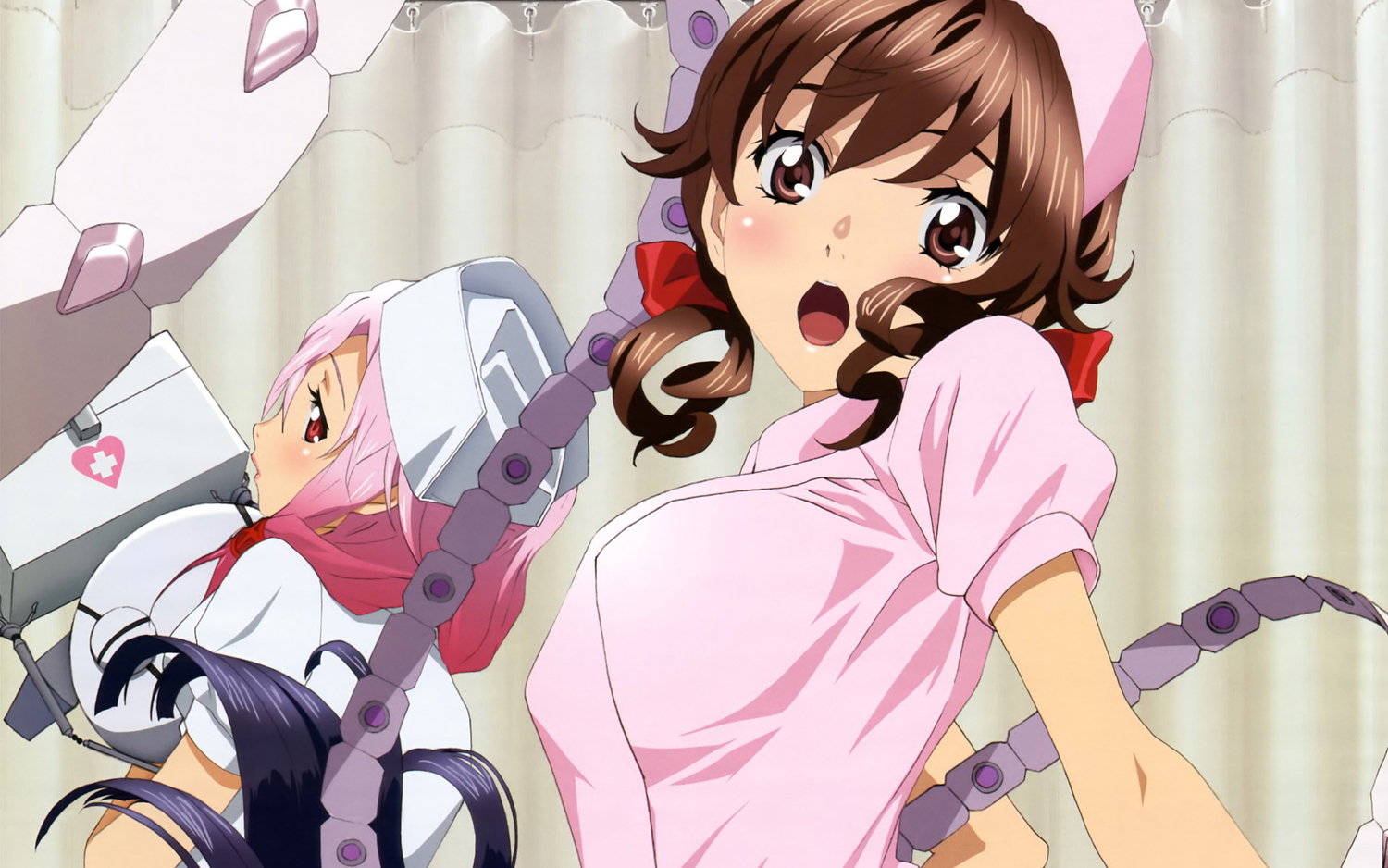guilty_crown, menjou_hare, nurse, yuzuriha_inori