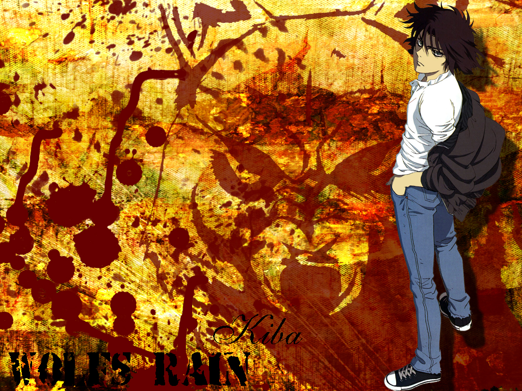 all_male, brown_hair, green_eyes, kiba, male, short_hair, wolfs_rain
