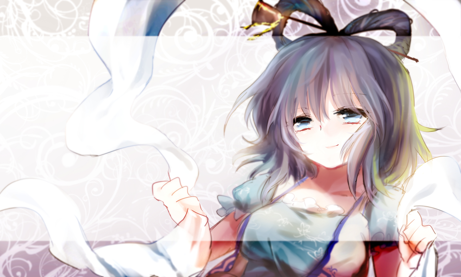 blue_eyes, blue_hair, dqn_(dqnww), kaku_seiga, short_hair, touhou