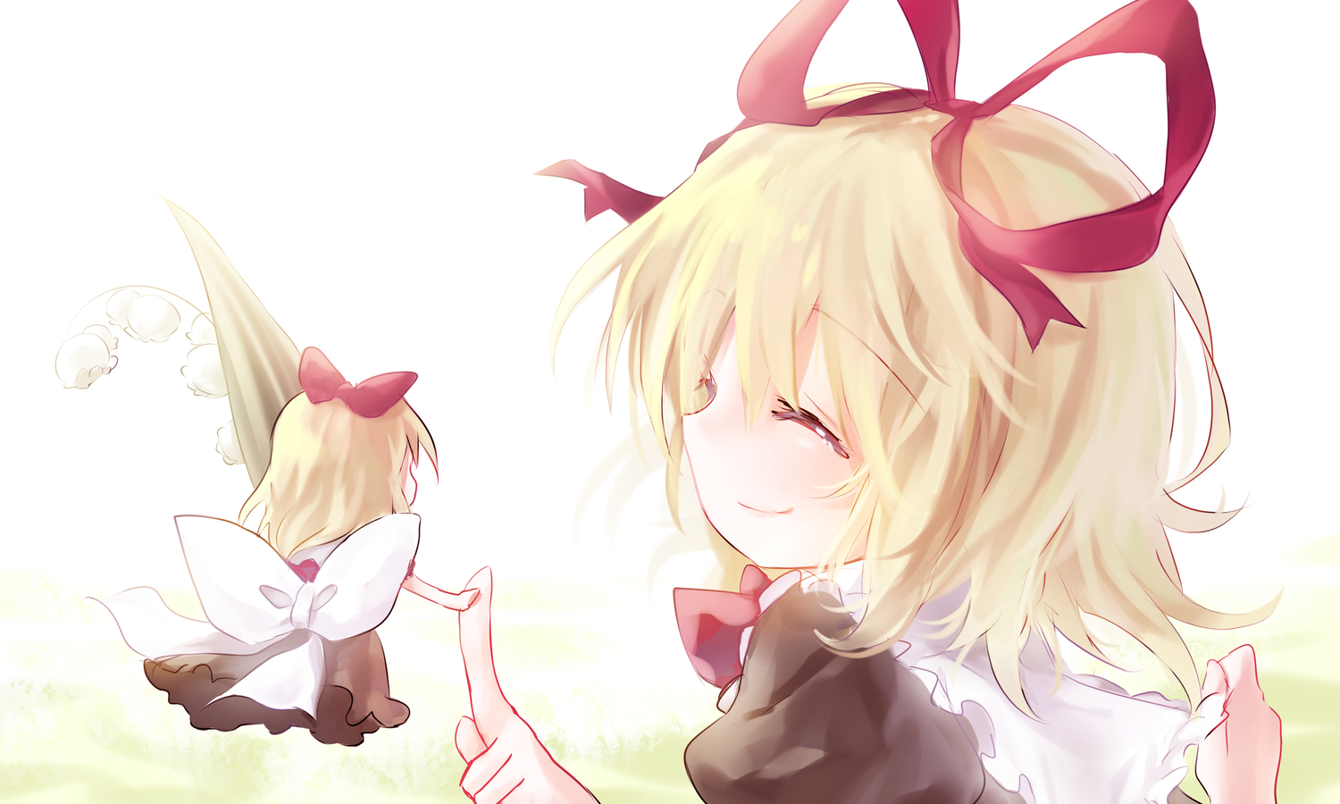 blonde_hair, bow, doll, dqn_(dqnww), flowers, medicine_melancholy, ribbons, short_hair