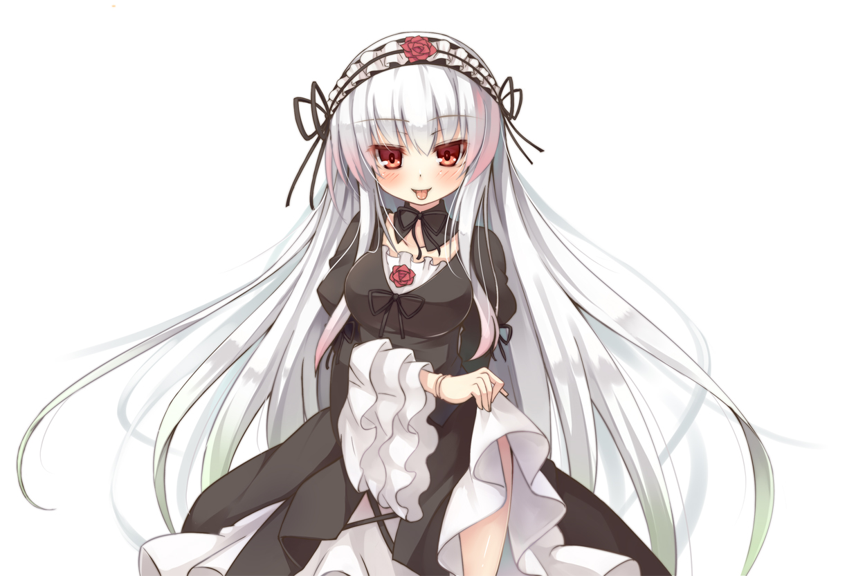asa_(swallowtail), blush, doll, goth-loli, gray_hair, headband, lolita_fashion, long_hair