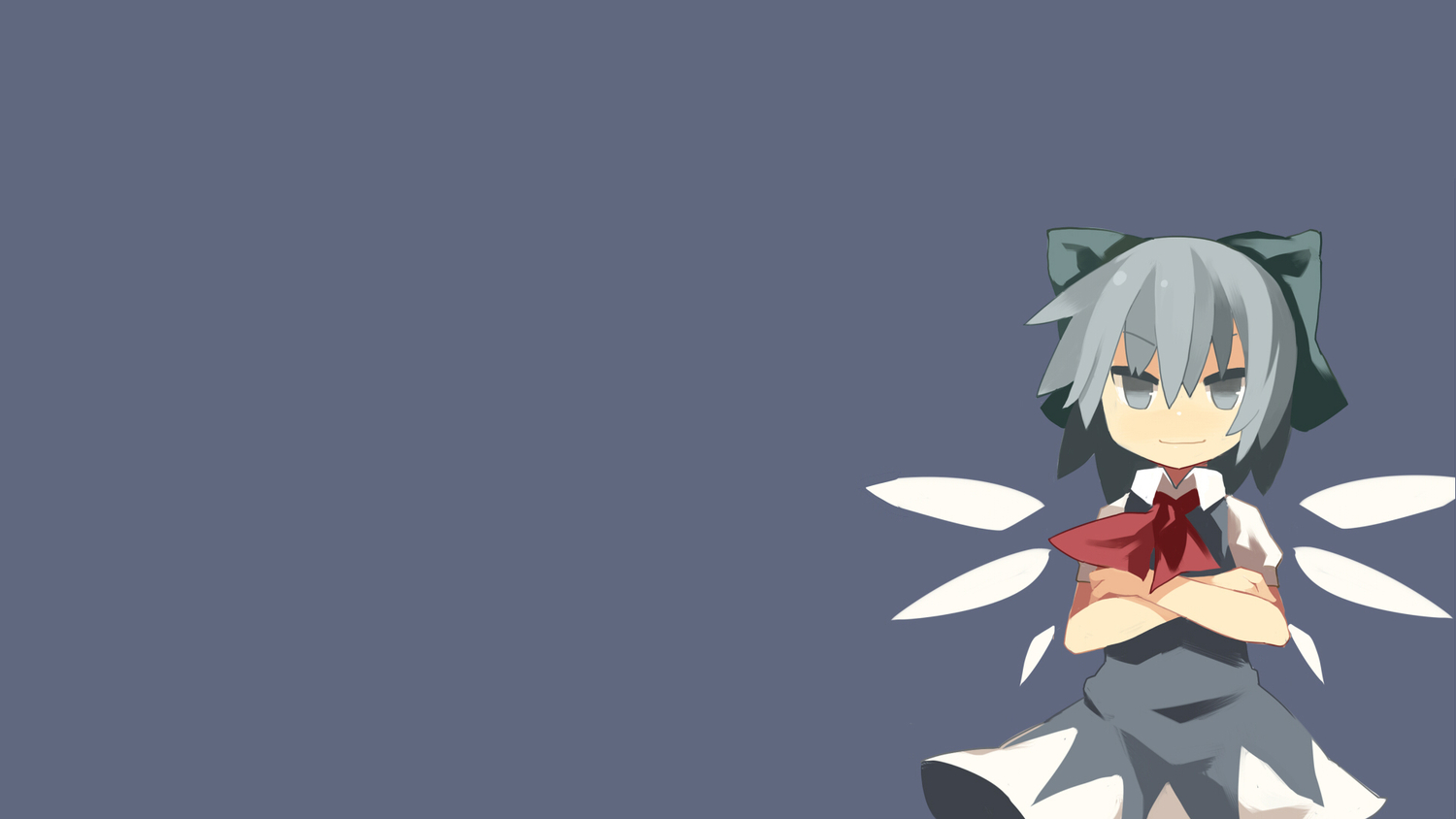 blue_hair, cirno, fairy, govurin, gray, short_hair, third-party_edit, touhou