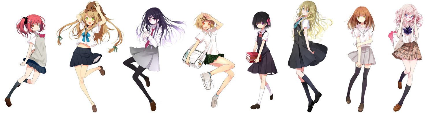 glasses, jpeg_artifacts, koto_(colorcube), original, pantyhose, school_uniform, thighhighs, white
