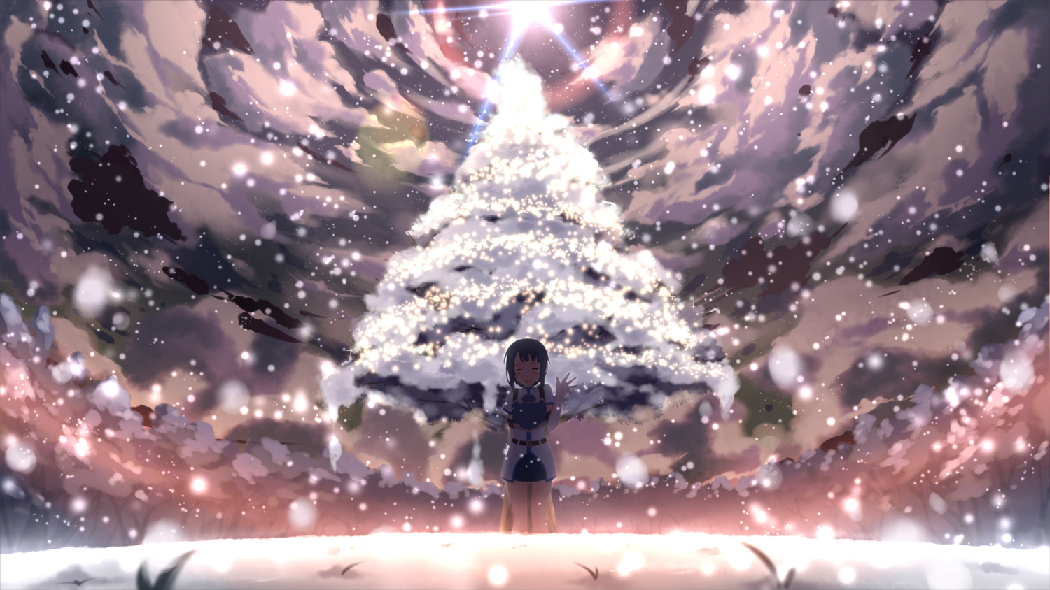 armor, blue_hair, blush, elbow_gloves, gloves, sachi_(sword_art_online), short_hair, sky