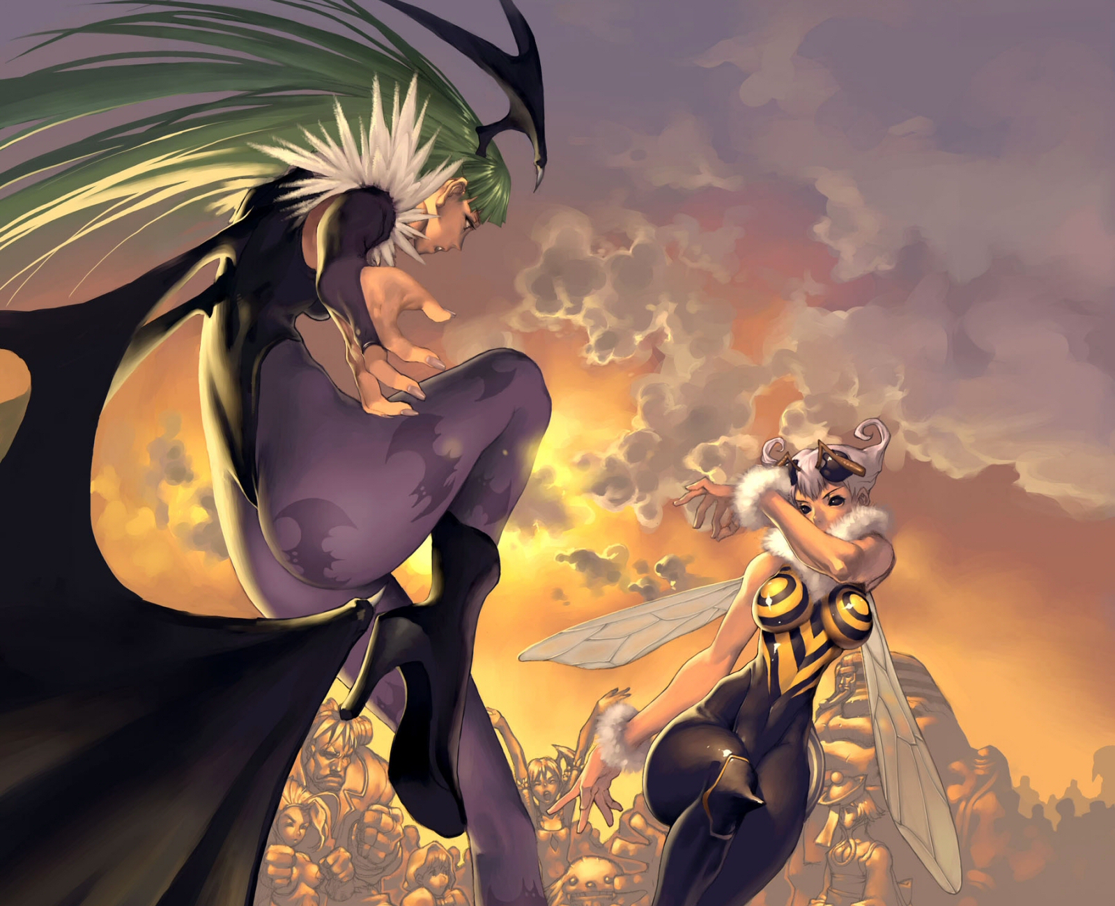 capcom, darkstalkers, morrigan_aensland, q-bee, wings