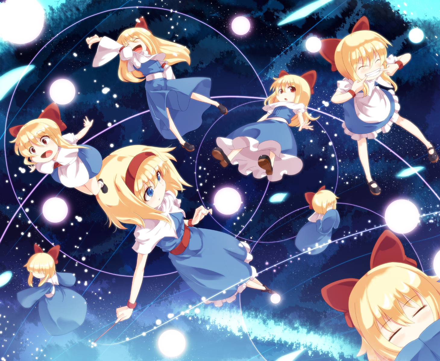 alice_margatroid, apron, blonde_hair, blue_eyes, blush, bow, doll, dress