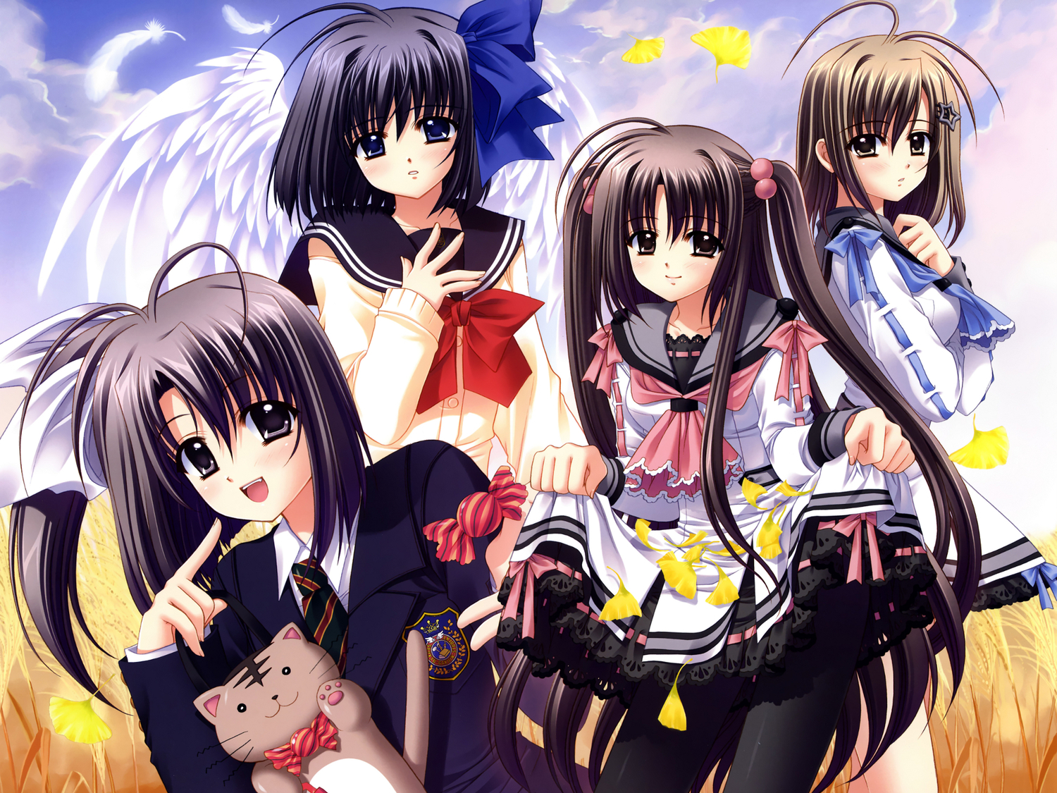 black_hair, blonde_hair, blue_eyes, brown_eyes, haneda_kobota, long_hair, ootori_naru, oretachi_ni_tsubasa_wa_nai