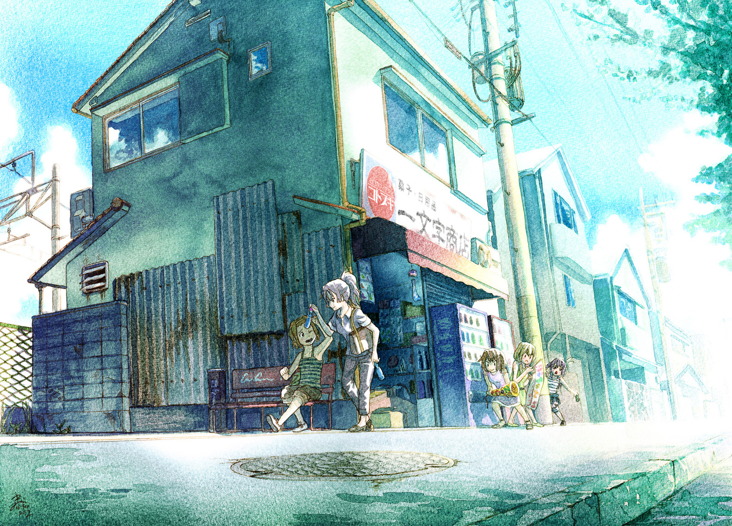 akiyama_mio, group, hashiribe, hirasawa_yui, k-on!, kotobuki_tsumugi, nakano_azusa, polychromatic, signed, tainaka_ritsu