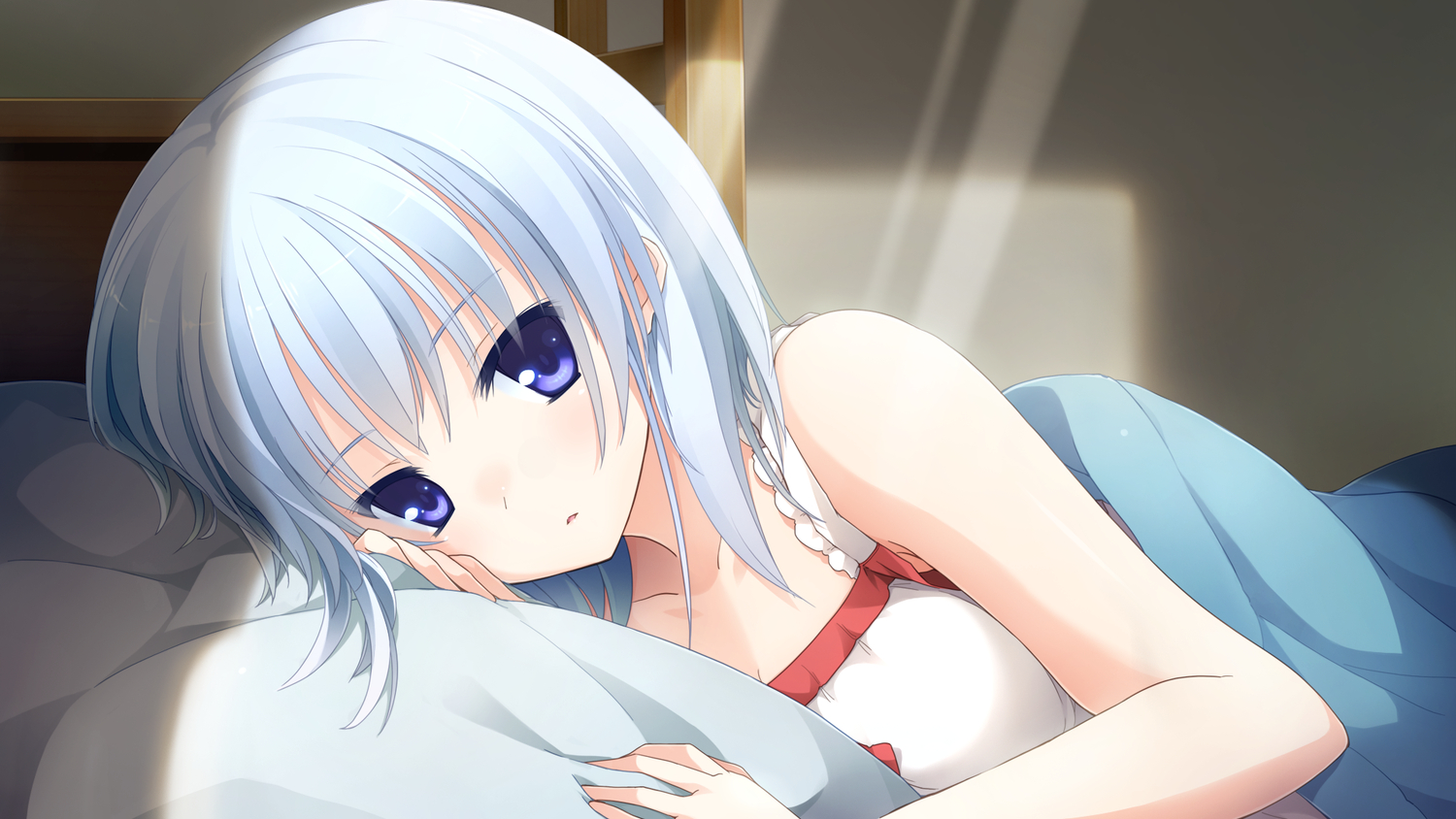 bed, blue_eyes, blue_hair, game_cg, imouto_no_katachi, meta, sphere, tagme_(artist)
