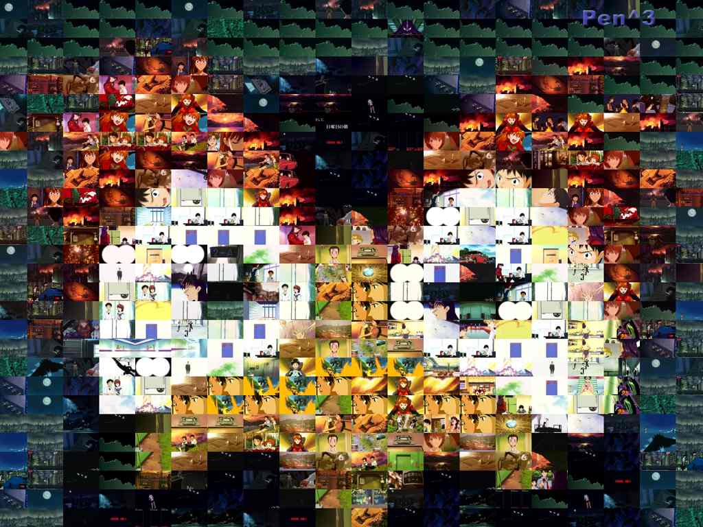 neon_genesis_evangelion, penpen, photomosaic