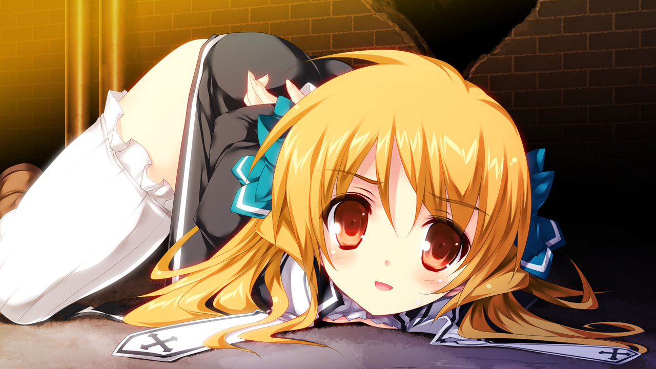 blonde_hair, game_cg, revolver_girl_hammer_lady, scarlet_kiriko, shimesaba_kohada